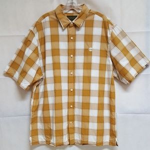 TIMBERLAND MEN'S BUTTON-UP SHIRT Short SLEEVE Sz L